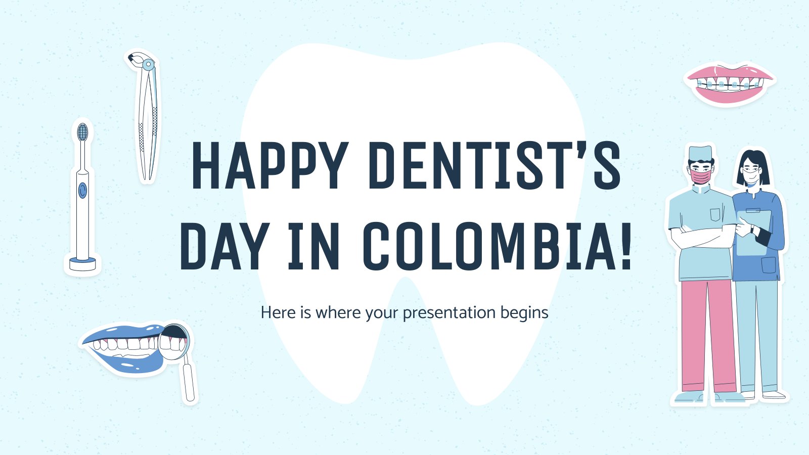 Happy Dentist's Day in Colombia! presentation template 
