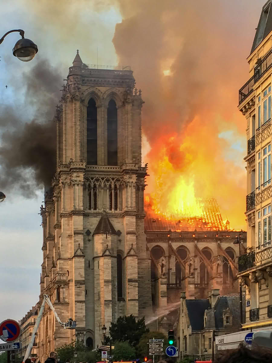 Brann i Notre Dame 15. april 2019