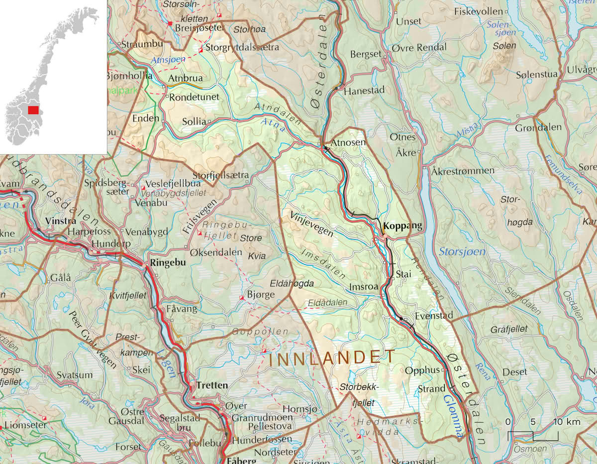 Kart over Stor-Elvdal kommune