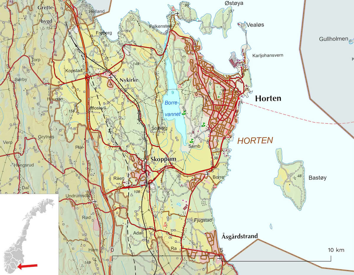 Kart over Horten kommune