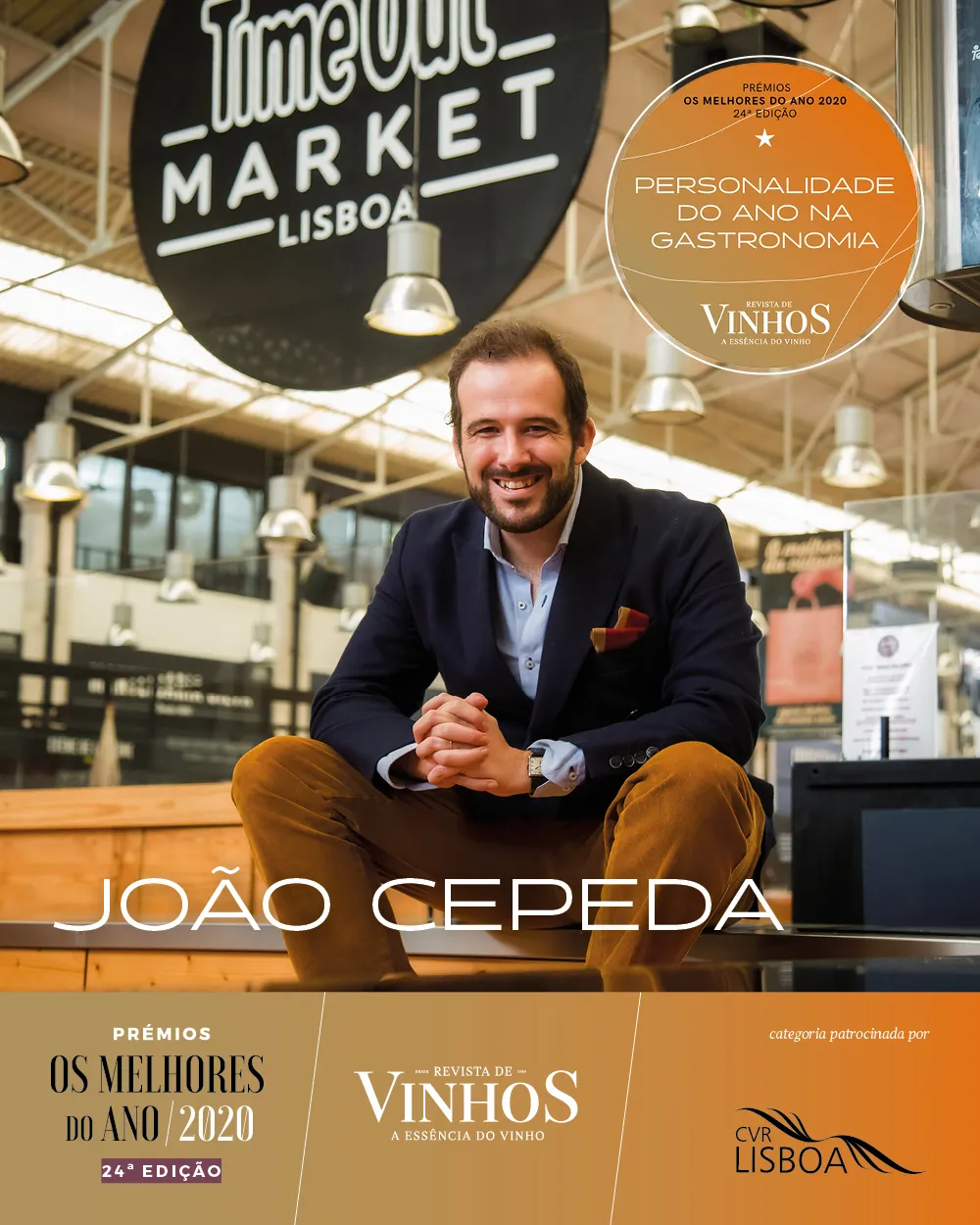 2020 Time Out Market President & Creative Director, Jo&atilde;o Cepeda won Personality of the year in Gastronomy by Revista de Vinhos magazine