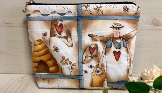 アメリカンキルトの天使と蜂の巣のポーチ