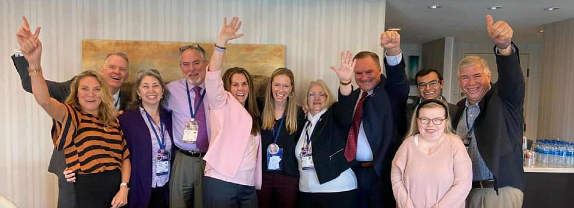 group photo of volunteers at an MPS and ML advocacy gathering