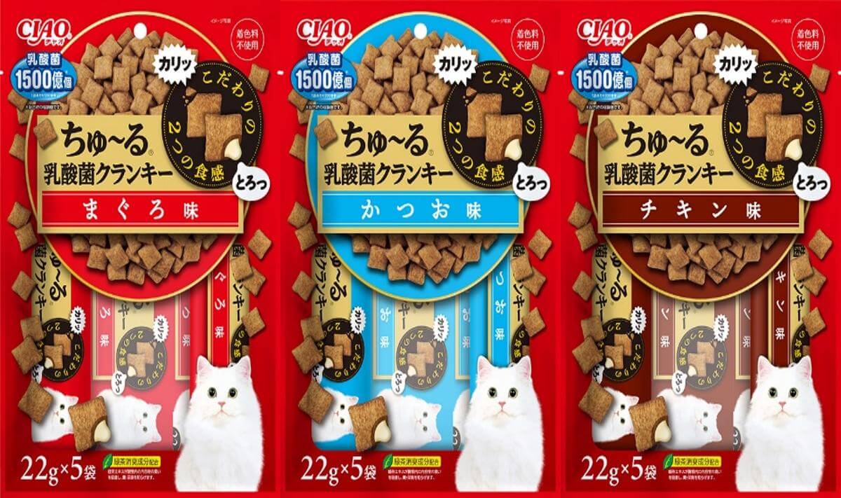 いなばペットフード、猫用おやつ「CIAOちゅ～る乳酸菌クランキー」を発売