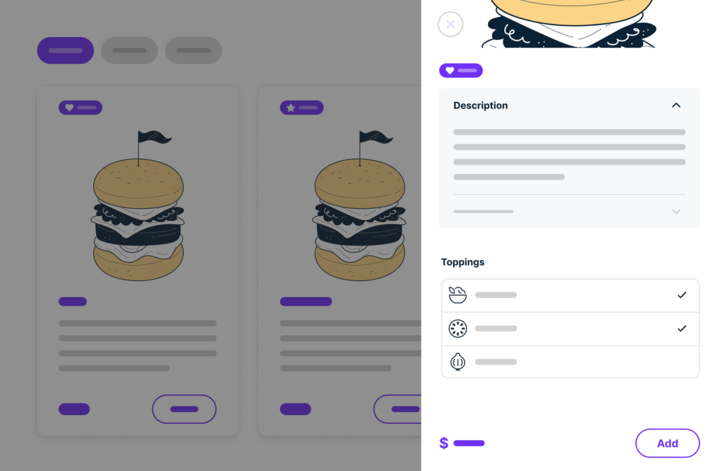 orderable flyout cart online ordering menu