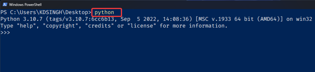 run python interpreter