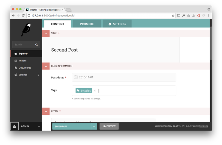 Создание сайта на Wagtail (CMS на Django)