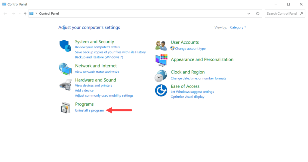 Windows Control Panel