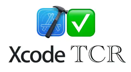 Xcode TCR logo with hammer and checkmark
