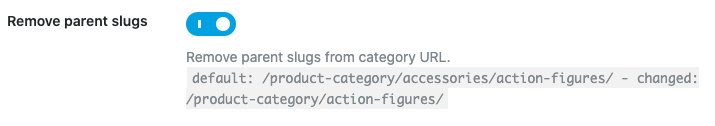 Rank Math option to remove WooCommerce parent category slug