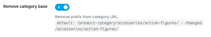 Rank Math option to remove category base from WooCommerce Permalinks