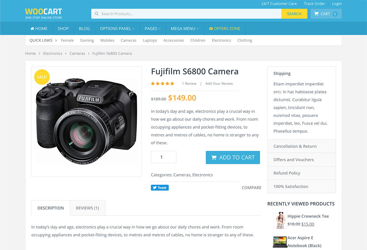 WooCommerce Single Product Page