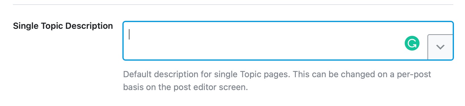 Single topic description