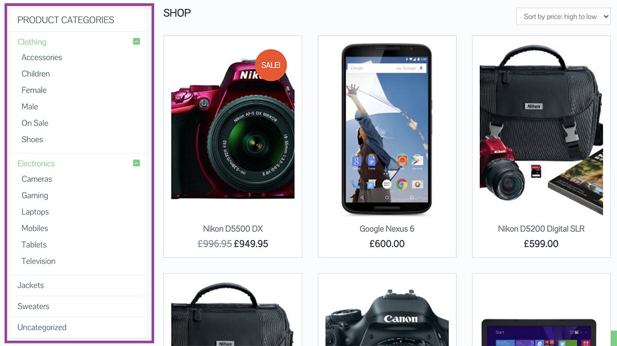 WooCommerce Category Structure