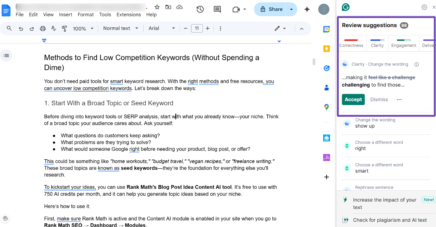 Write naturally with Gramarly