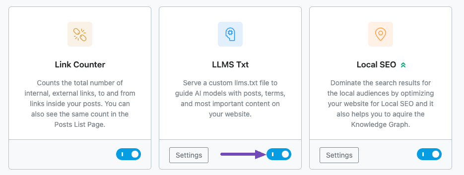 Enable LLMS Txt module