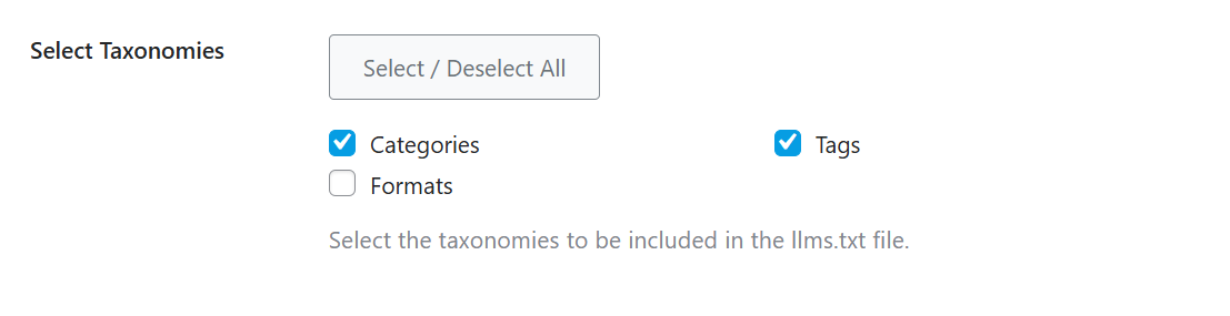 Select Taxonomies