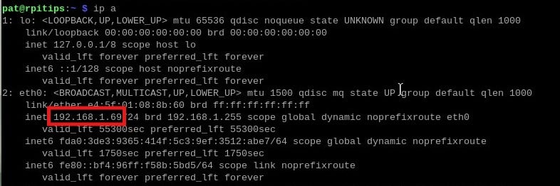 ip address using command line
