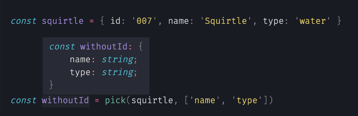 typescript example pick