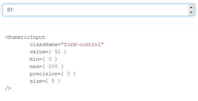 React Numeric Input Component React Numeric Input Component