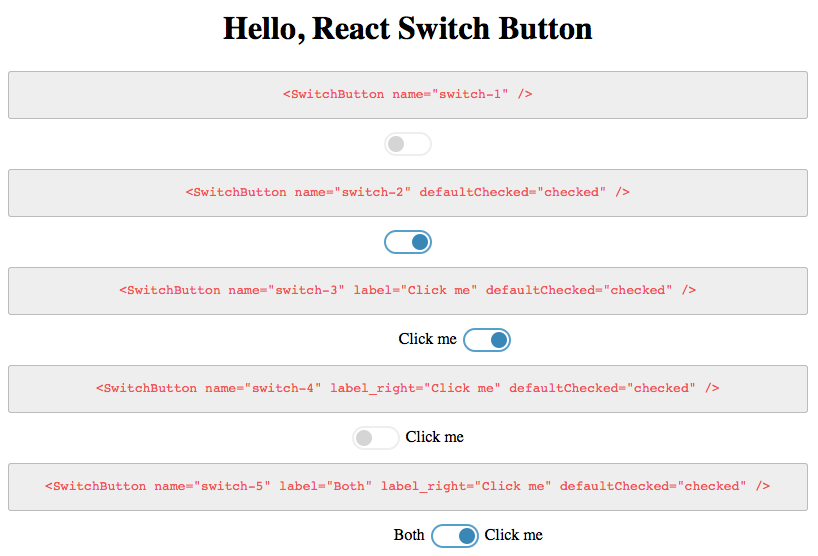 React Switch Button Control