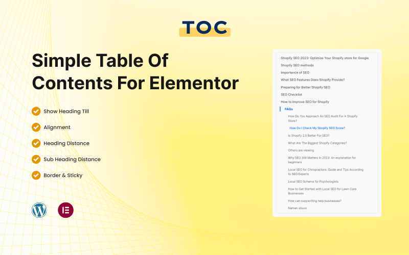 Простое оглавление для Elementor