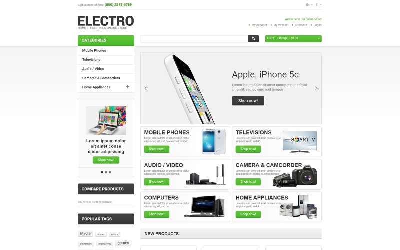 Tema Magento di Electro Appliances