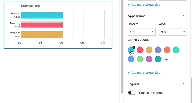 Customization options for Formidable's WordPress charts and graphs