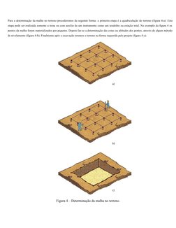 a)
b)
c)
Para a determinação da malha no terreno procederemos da seguinte forma: a primeira etapa é a quadriculação do terren