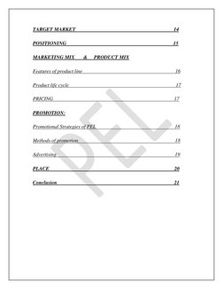 TARGET MARKET                                                                             14 
POSITIONING