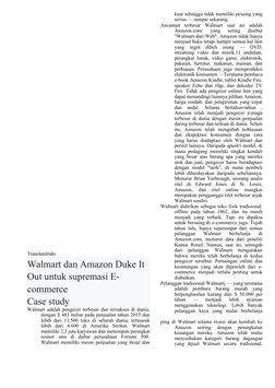 TranslateIndo:
Walmart dan Amazon Duke It 
Out untuk supremasi E-
commerce
Case study 
Walmart adalah pengecer terbesar dan t