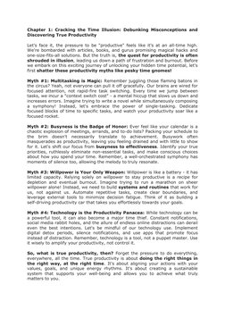 Chapter 1: Cracking the Time Illusion: Debunking Misconceptions and
Discovering True Productivity
Let's face it, the pressu