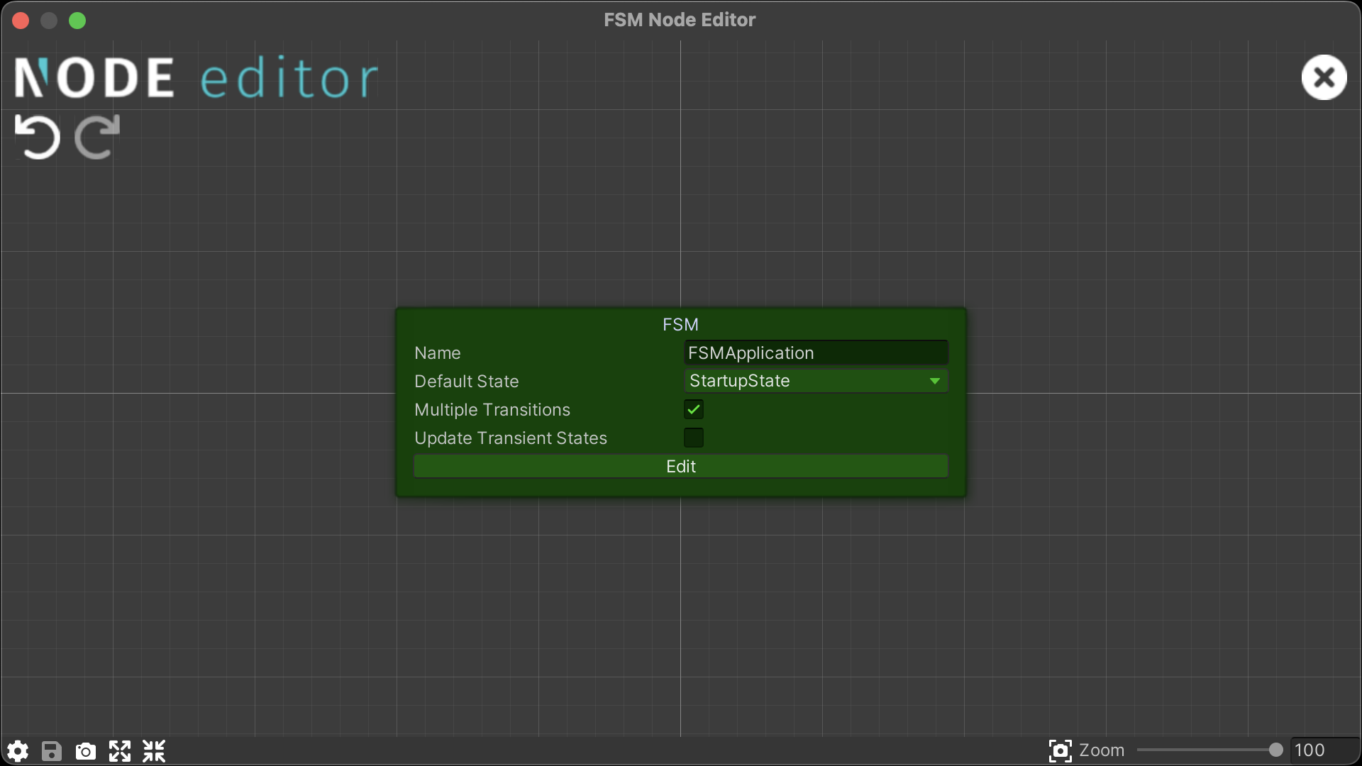 An FSM definition within the Node Graph.