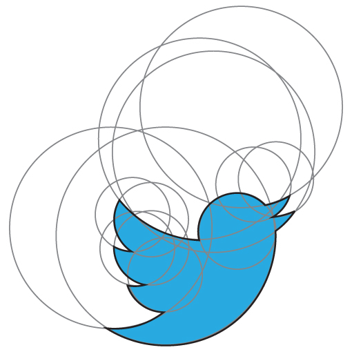 The Twitter logo drawn in circles.