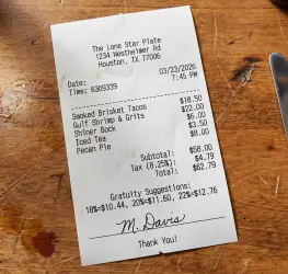Fake receipt image created by AI