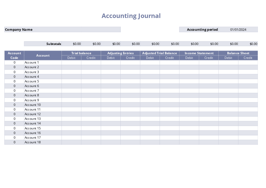 Accounting journal