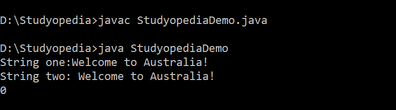 Java String compareto method