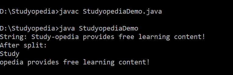 Java string split method