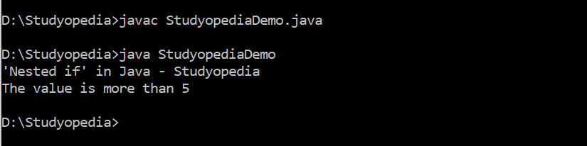 Nested if in Java
