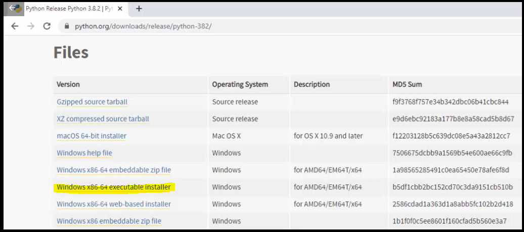 Python 64bit Windows installer
