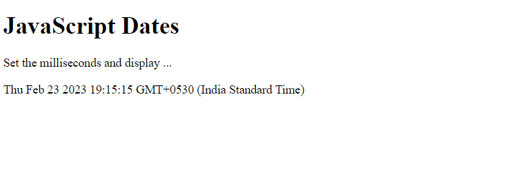 JavaScript setMilliseconds() method