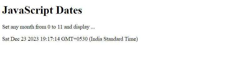 JavaScript setMonth() method