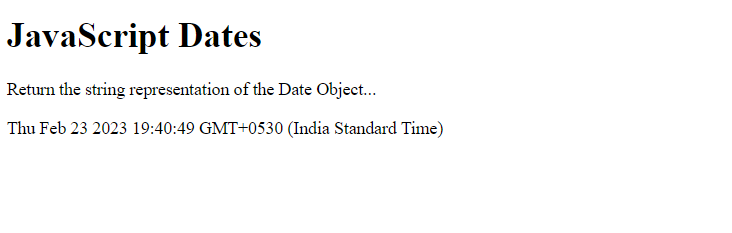 JavaScript toString() method