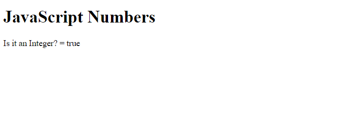 JavaScript isInteger() method
