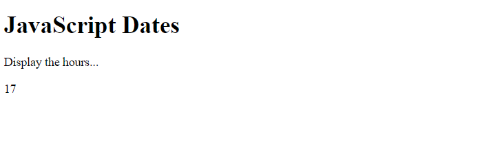 JavaScript getHours() method