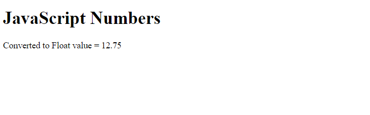 JavaScript parseFloat() method