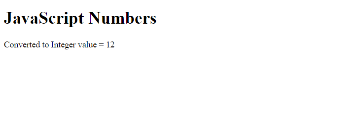 JavaScript parseInt() method