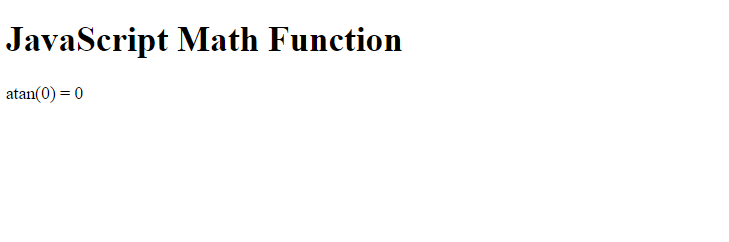 JavaScript Math atan() method