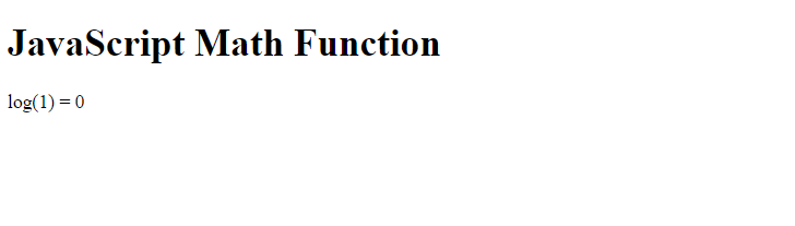 JavaScript Math log() method