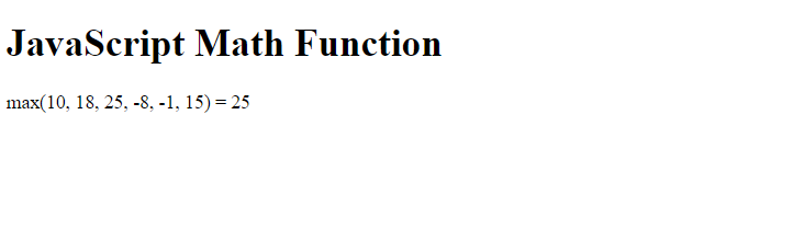 JavaScript Math max() method